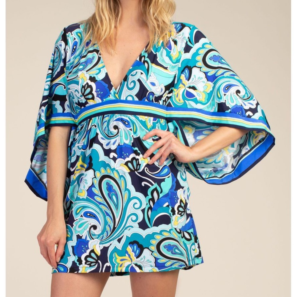 Trina Turk Blue and Green Swim Coverup